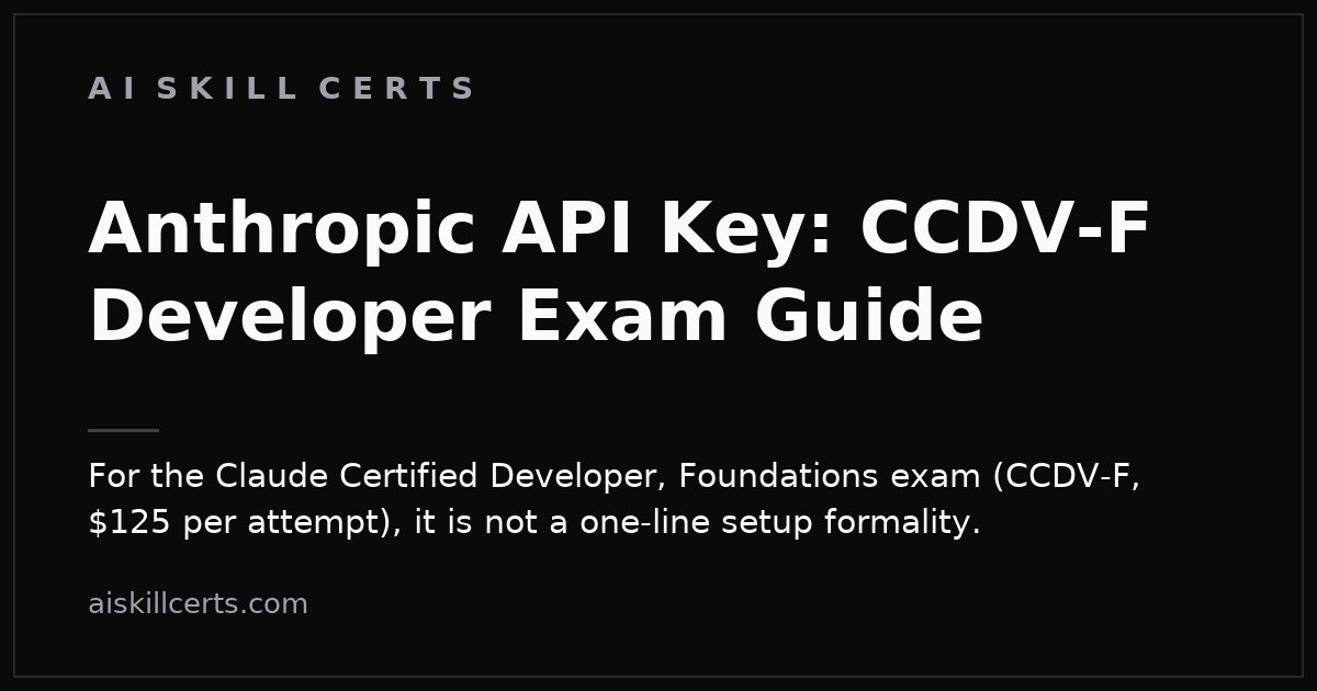 Anthropic API Key: CCDV-F Developer Exam Guide