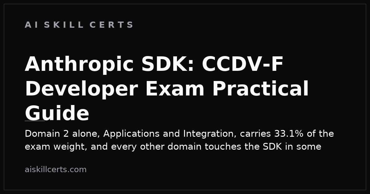 Anthropic SDK: CCDV-F Developer Exam Practical Guide