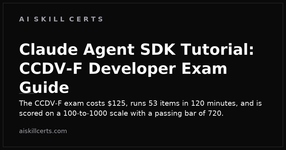 Claude Agent SDK Tutorial: CCDV-F Developer Exam Guide