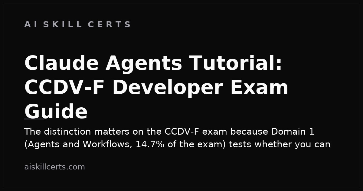 Claude Agents Tutorial: CCDV-F Developer Exam Guide