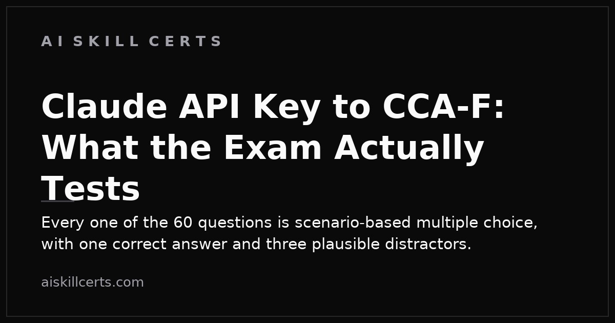 Claude API Key to CCA-F: What the Exam Actually Tests
