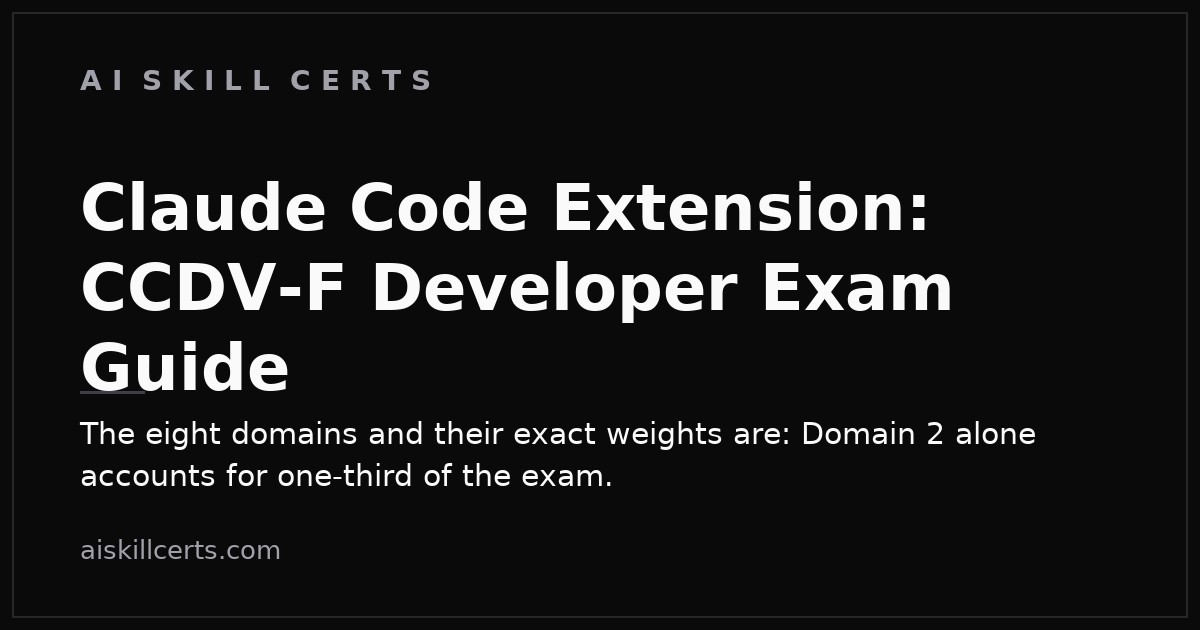 Claude Code Extension: CCDV-F Developer Exam Guide