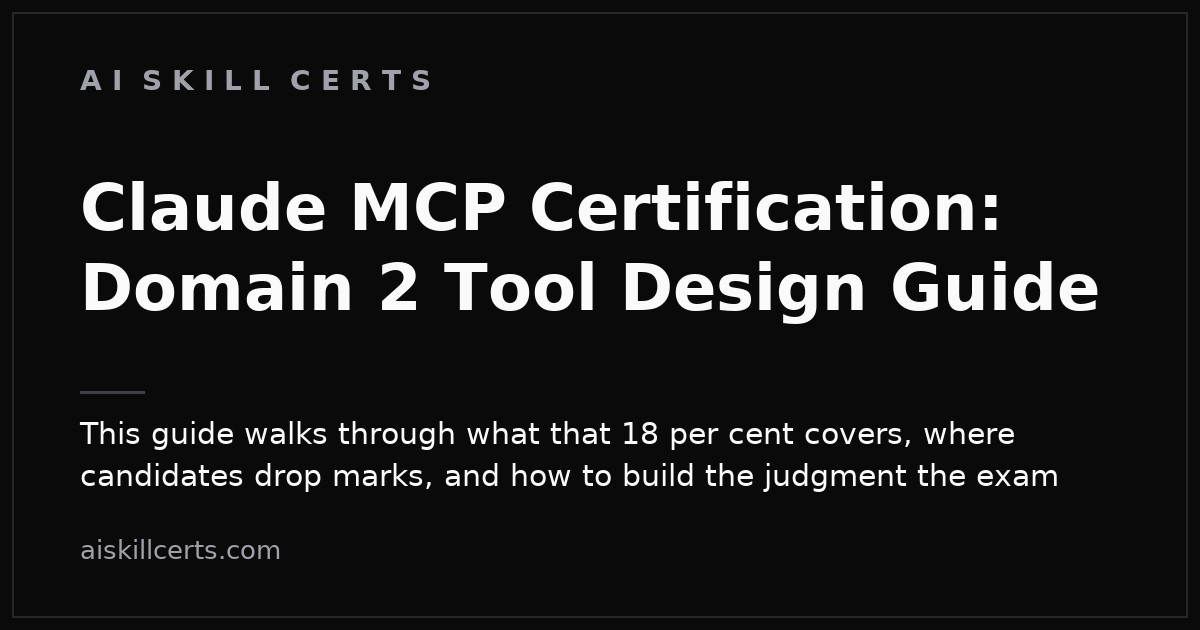 Claude MCP Certification: Domain 2 Tool Design Guide