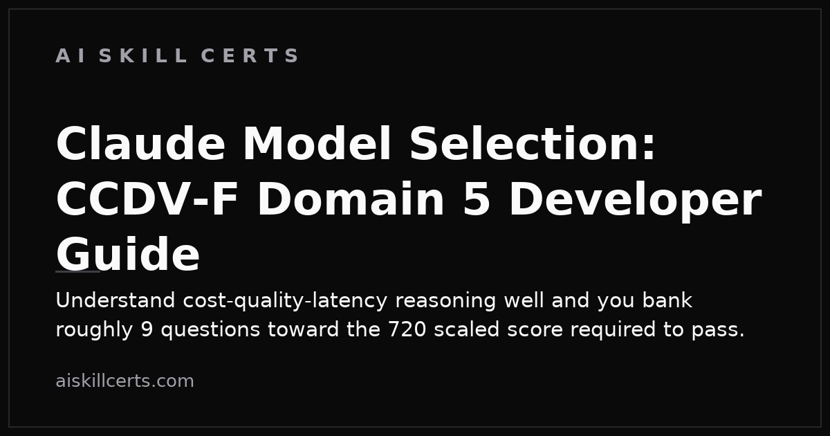 Claude Model Selection: CCDV-F Domain 5 Developer Guide