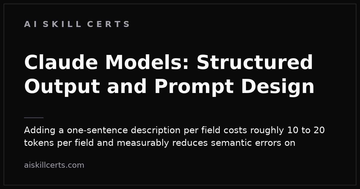 Claude Models: Structured Output and Prompt Design