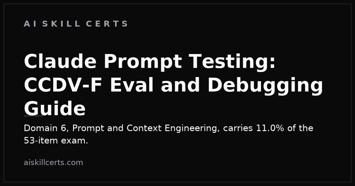 Claude Prompt Testing: CCDV-F Eval and Debugging Guide