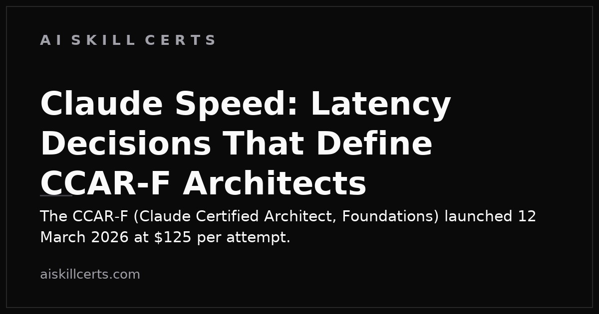 Claude Speed: Latency Decisions That Define CCAR-F Architects