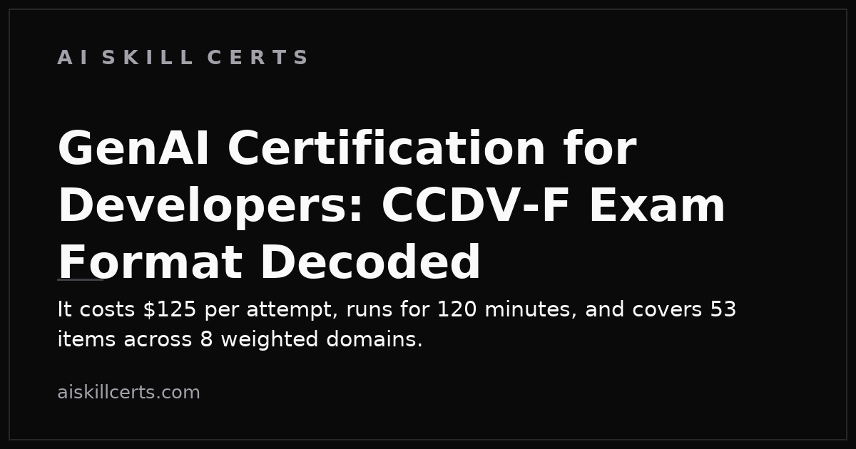 GenAI Certification for Developers: CCDV-F Exam Format Decoded