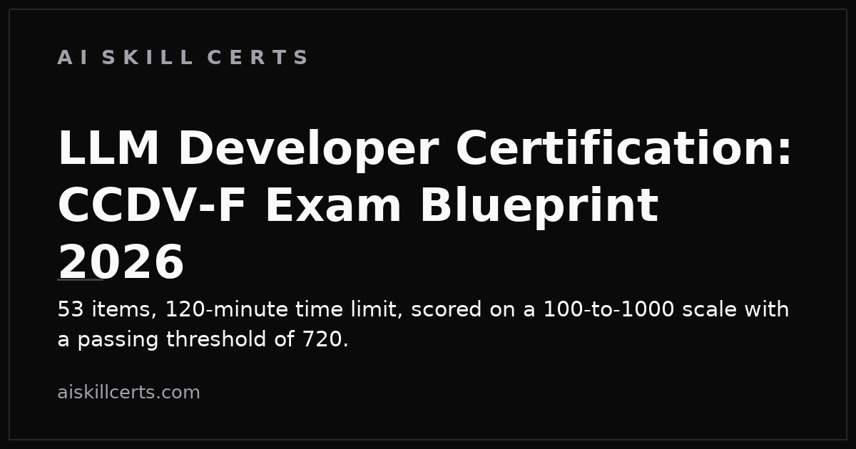 LLM Developer Certification: CCDV-F Exam Blueprint 2026