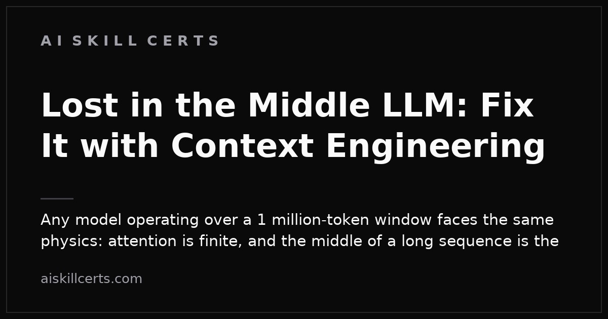 Lost in the Middle LLM: Fix It with Context Engineering