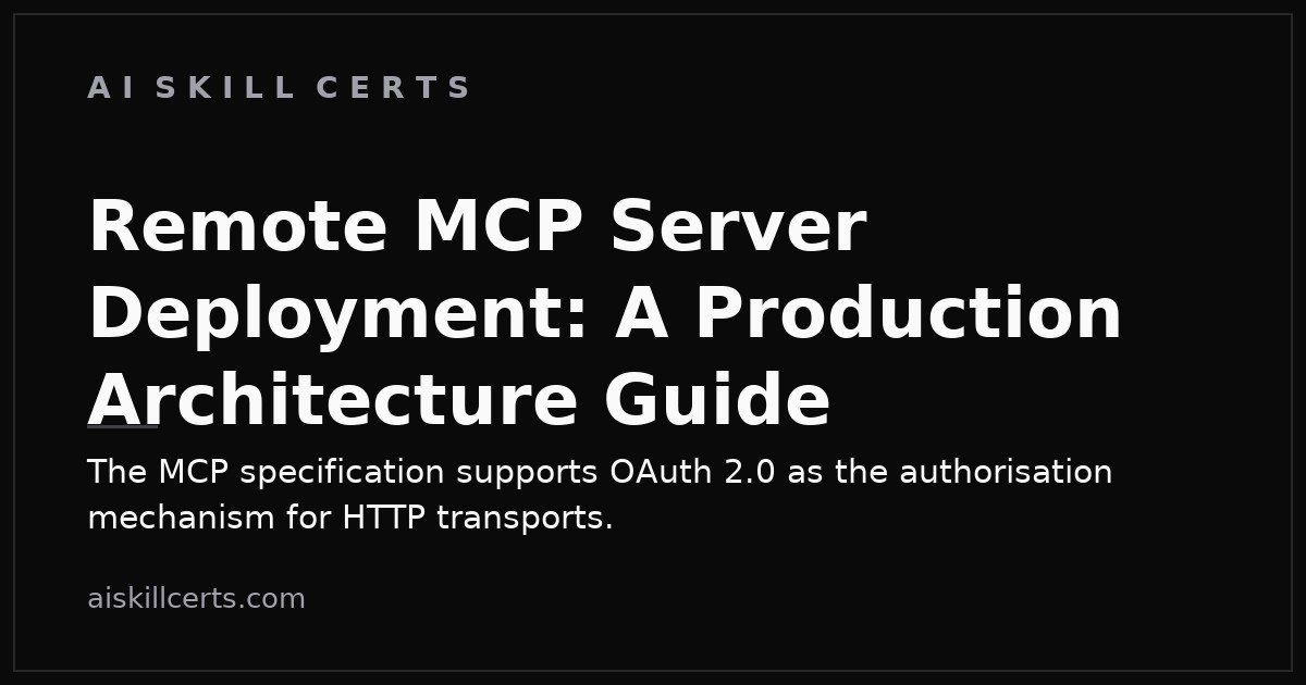 Remote MCP Server Deployment: A Production Architecture Guide